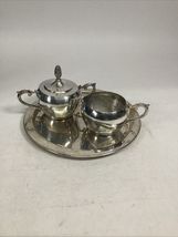 Vintage Leonard Silverplate Lidded Sugar and Creamer Set Pineapple Top - $14.85