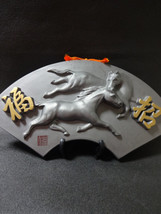 Japón Kawara ornamento antiguo caballo patrón samurai raro - £204.64 GBP