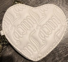 JUICY COUTURE Zip Coin Purse Wristlet  White Heart Shaped - £23.54 GBP