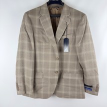 Nautica Branford Sport Coat Mens 38S Brown Plaid Modern-Fit Stretch Full... - $49.99