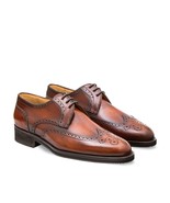New Darby Handmade Leather Wood Brown  color Wing Tip Brogue Shoe For Men&#39;s - £125.07 GBP