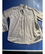 Tommy Hilfiger Button Up Shirt Mens Large Long Sleeve Tan&amp; Brown Cotton L - $19.79