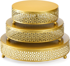 Metal Gold Cake Stand  Set of 3, 12/10/8 Inch Cake Stands for Dessert Table, Des - £33.33 GBP