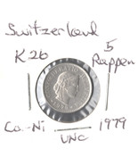 Switzerland 5 Rappen, 1979, copper-nickel, KM 26, uncirculated - $1.35