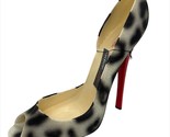 Leopard Print Wine Bottle Holder Stiletto Shoe 8.5&quot; High with Red Heel P... - £15.56 GBP