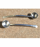 Sterling Silver Salt Spoons Handmade Pair Colonial Pattern Luxurious Vin... - €28,05 EUR