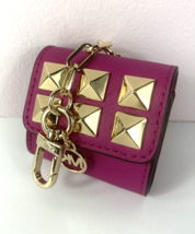 Michael Kors Jet Set  Air Pod  Pro Case Pink Leather Gold Pyramid Studs M1 - £55.65 GBP