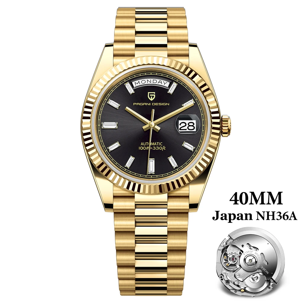 New Men&#39;s Mechanical Watches DD40 Meteorite Dial Luxury Automatic Watch ... - $279.67
