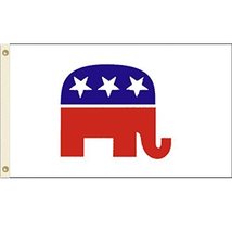 Republican Party Elephant 3x5 Polyester Flag by Vista Flags - £3.64 GBP