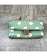 Cath Kidston Wallet Womens Green Polka Dot Large Purse 12 Card Slots (17) - $12.87