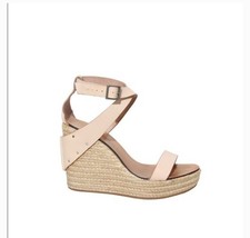 See by Chloe Espadrille Jute Platform Sandals Leather CROSS STRAP  38 US... - $59.40