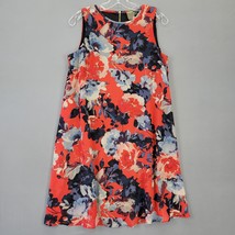 Taylor Women Dress Size 8 Red Midi Preppy Floral Classic Sleeveless Round Neck - £12.23 GBP
