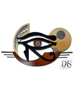 Unique Egyptian Art - Eye of Horus - Wood Metal &amp; Mirror Wall Sculpture ... - $347.48