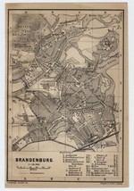 1904 Original Antique Map Of City Of Brandenburg / Germany - £13.51 GBP