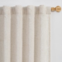 Mysky Home Linen Curtains For Living Room, Natural Semi Sheer Curtains &amp;, Linen - $39.94