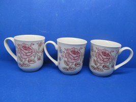 Johnson Brothers Rose Chintz Set Of 3 Pink Floral 3 7/8&quot; X 3 1/2&quot; Coffee... - £31.06 GBP