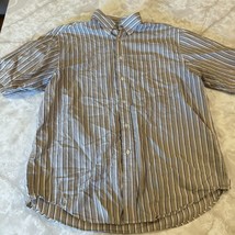 Turnbury 80s Two Ply Fabric Plaid Button Up Shirt Men&#39;s L Short Sleeve - $10.12