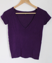 Ralph Ralph Lauren S Purple Knit V-Neck Short Sleeve Sweater - £18.15 GBP