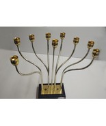 Aesthetic Vtg Judaica Modernist Gold- SilverPlate Kinetic Hanukkah Menor... - $161.50 CAD