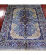 4&#39; x 6&#39; Blue Floral Silk Persian Rug Hand Knotted Handmade Living Room C... - $1,200.00