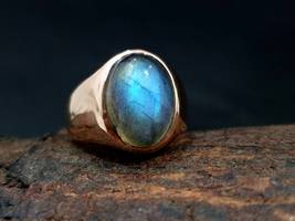 Labradorite Ring Oval, 925 Solid Sterling Silver Ring, Labradorite Gemstone Ring - £48.24 GBP