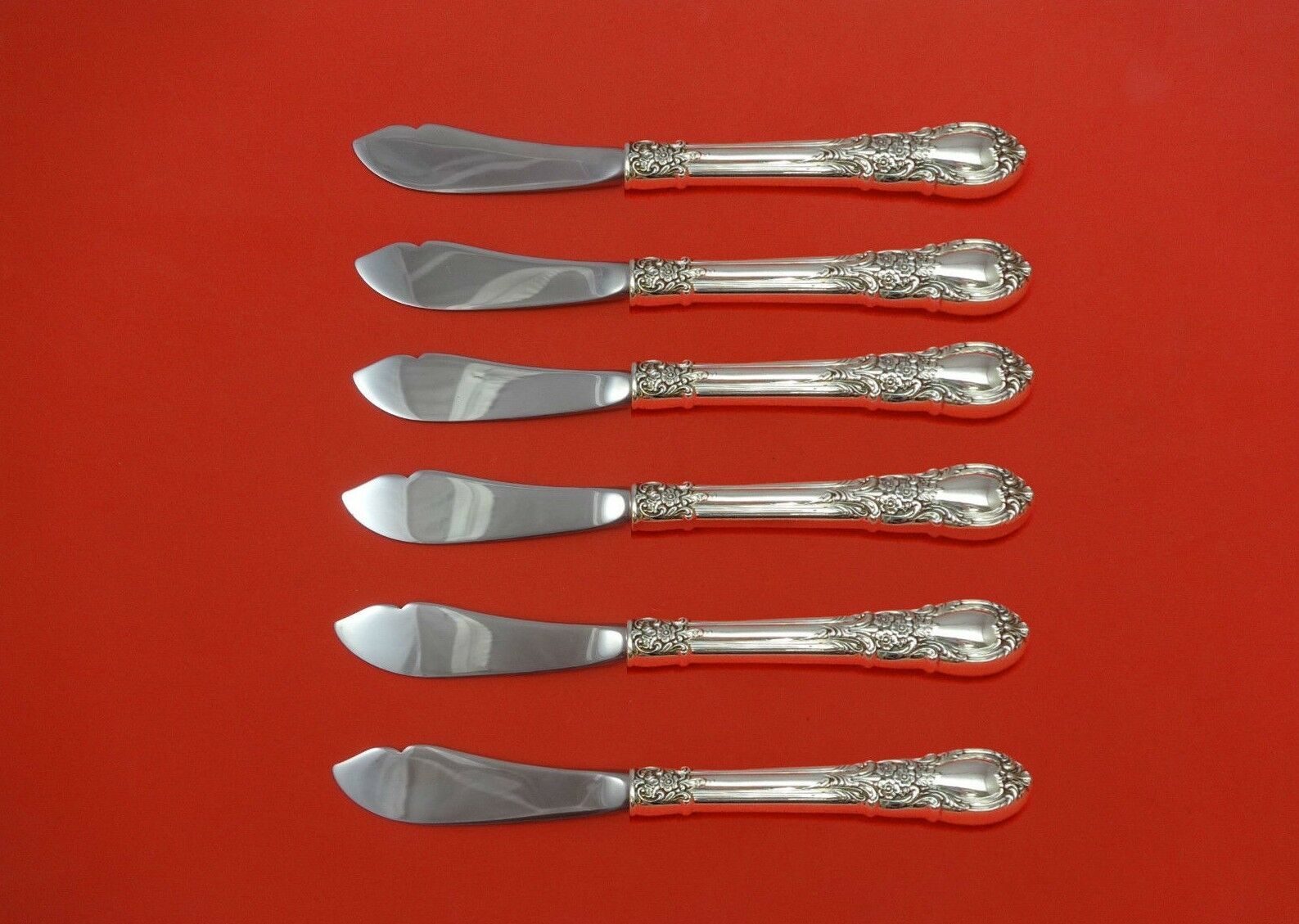 Primary image for American Victorian by Lunt Sterling Silver Trout Knife Set 6pc 7 1/2" Custom