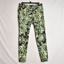 Be Inspired Women&#39;s Leggings Neon Green Black Size Large - $11.34