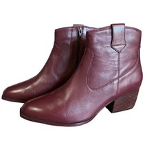 Seychelles NIB $169 Upside Leather Western Ankle Booties Boots Wine Size 10 - £51.31 GBP