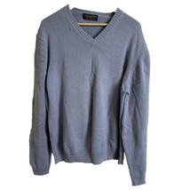 Brooks Brothers Men’s Blue V Neck Pullover Sweater Size Large 100% Cotton - £11.78 GBP