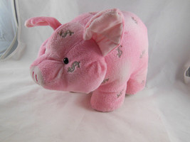 Dan Dee Plush Pink with Silver embroidered Dollar signs Pig Piggy Bank 7... - $19.79