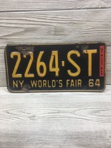 1964 New York Worlds Fair License Plate 64 w/ 65 Reg NY Tag 2264-ST - £27.23 GBP