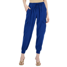 INC International Concepts Women&#39;s Pull-on Utility Jogger Pants Sz L Blu... - $22.76