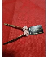Dark Gray Charcoal &amp; Gold Barrette Hair Clip France Luxe L. Erickson Ena... - $21.72 CAD