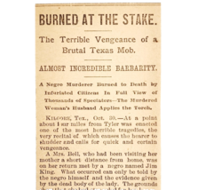 1895 Murderer Burned At The Stake Article Texas Mob Passaic News Victori... - $559.01 MXN