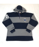 Villanova Lacrosse Barbarian Hooded Striped Rugby Long Sleeve #17 Mens L... - $49.49