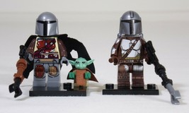 The Child &amp; Two Mandalorian Star Wars Minifigures +Stands Grogu Usa Seller - £14.76 GBP