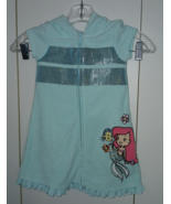 DISNEY LITTLE MERMAID SS TERRY HOODED ZIP TOP-4-WORN ONCE-ADORABLE - $13.63 CAD