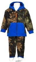 TrailCrest Kids Camouflage Camo Fleece Outfit Blue 3T Jacket Pants Pocket Coat - £18.97 GBP