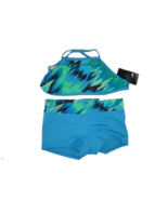 NWT $98 Nike 2 Pc Women&#39;s Blue/White tankini Swimsuit NESS6313 Set Sz 12 - £31.35 GBP