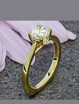 0.50 ct Round Cut Diamond 18k Yellow Gold Finish Solitaire Engagement Ring - £82.90 GBP