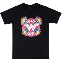 Wonder Woman Peace &amp; Love T-Shirt Black - $31.98+