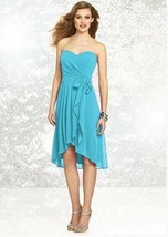 Bridesmaid / Cocktail strapless Dress 8131....Turquoise...Size 2 - $38.00