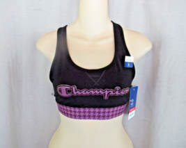 Champion bra sports Small double dry moderate black purple racerback New - £10.54 GBP