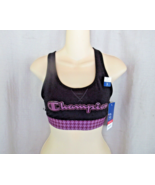 Champion bra sports Small double dry moderate black purple racerback New - £10.63 GBP