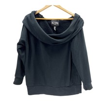 Victoria Sport sweatshirt Large Black Oversized Funnel Cowl neck fleece ... - $14.85