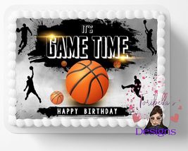 Basketball Theme Edible Image Sports Themed Birthday Cake Topper Frosting Sheet  - £12.95 GBP