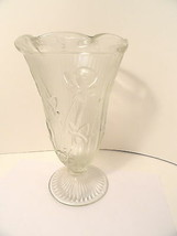 Crystal Iris Herringbone Ruffled Depression Glass Vase MINT - £27.96 GBP