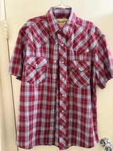 Wrangler MENS Plaid Print Short Sleeve Pearl Snap Western Fashion Shirt ... - $9.90