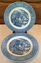 Vtg CURRIER AND IVES The Old Grist Mill Set Of 4  10&quot; Plates By Royal US... - $27.50