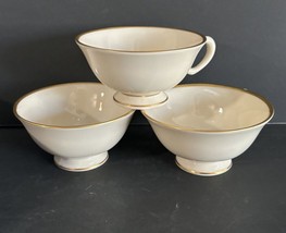 Lenox MANSFIELD ~ Ivory with Gold Trim ~ 3 Footed Tea Cups - $12.86